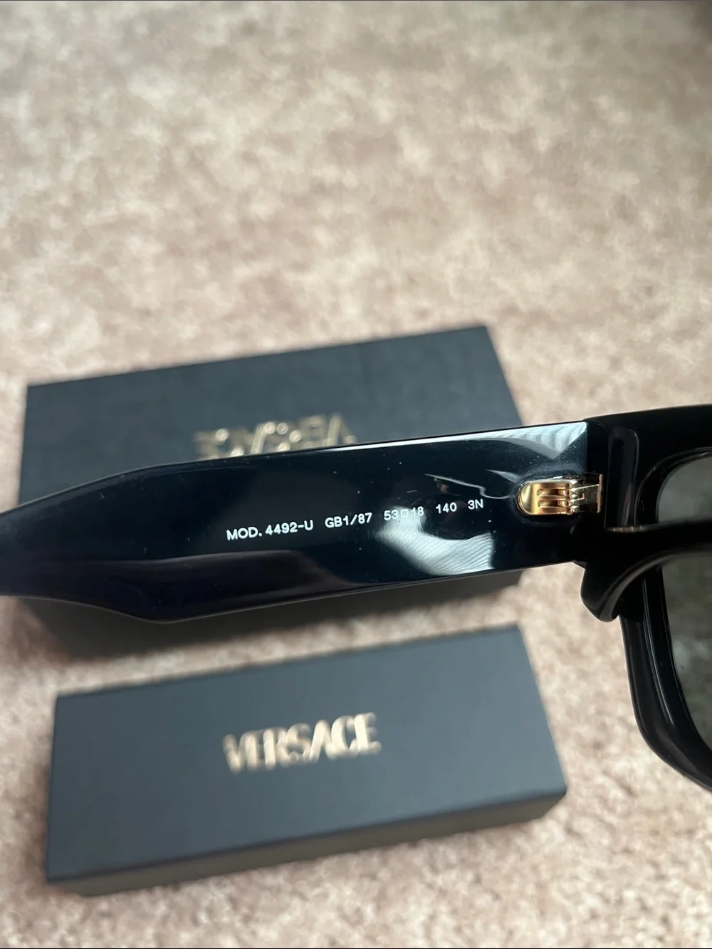Versace Glossy Black Cat-Eye Sunglasses